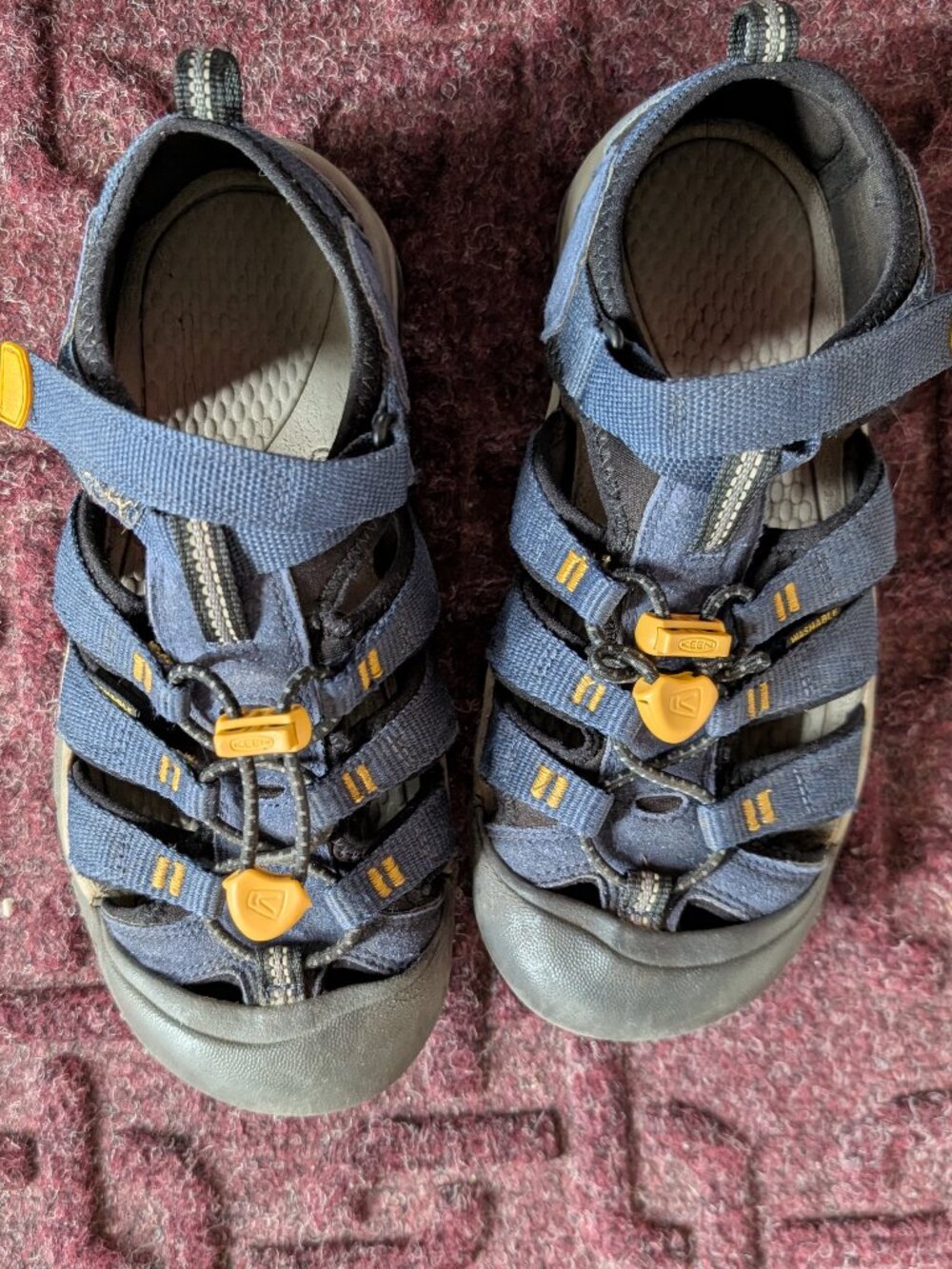 Keen Sport Sandals Kids Navy Blue Yellow Size 3